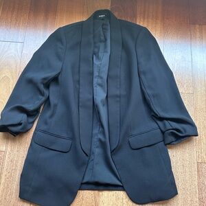 Express Black Open-Front Shawl Collar Blazer